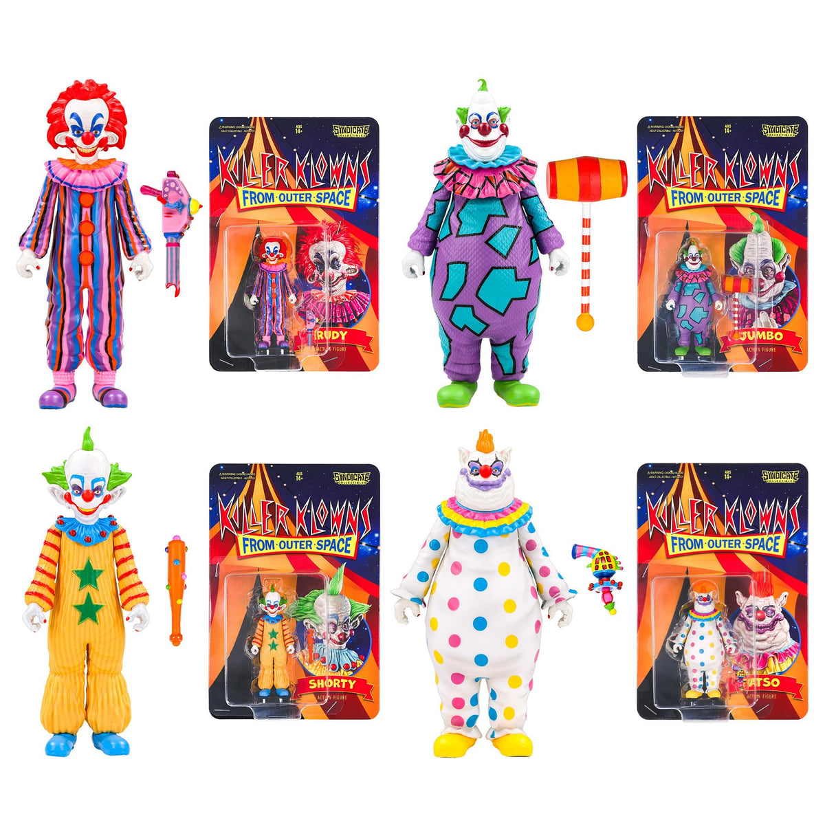 Killer Klowns From Outer Space 3.75-Inch Retro Action Figure Set